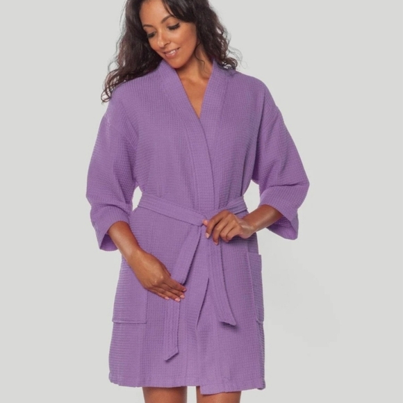 Charter Club Other - SPA BY CHARTER CLUB WOMEN'S LAVENDER WAFFLE SHORT ROBE SIZE LARGE